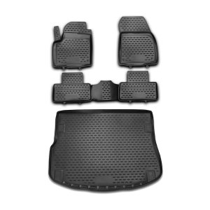 Land Rover Range Rover Evoque 3D Floor-Trunk Mats - Omac - SUV KIT - Black - '12-'19 Land Rover Range Rover Evoque 3D Floor-Trunk Mats - Omac - SUV KIT - Black - '12-'19
